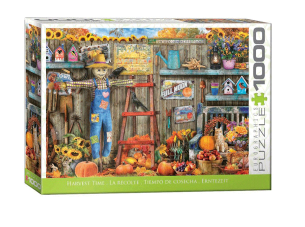 puzzle rompecabezas eurographics 1000 tiempo de cosecha paisaje plantas espanta pajaros garage cobertizo paisaje