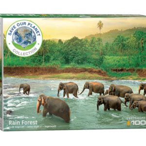 puzzle rompecabezas eurographics 1000 piezas rainforest elefante rio animal paisaje