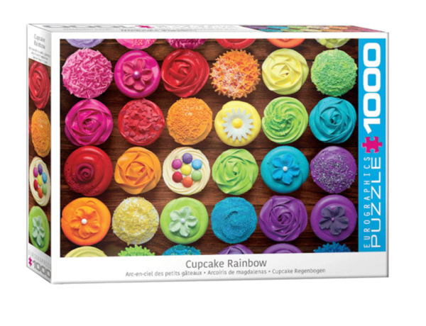 puzzle rompecabezas eurographics 1000 piezas arcoiris de magdalenas cup cakes pasteles color