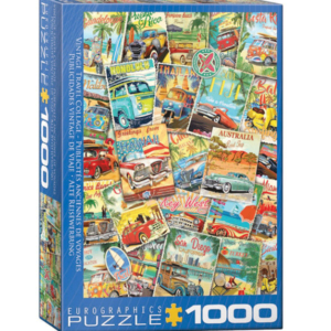 puzzle rompecabezas eurographics 1000 piezas publicaciones vintage de viajes auto