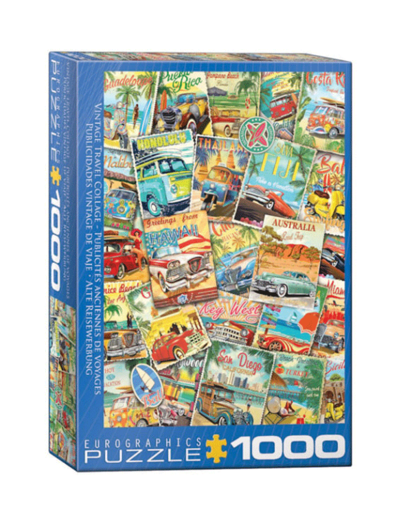 puzzle rompecabezas eurographics 1000 piezas publicaciones vintage de viajes auto