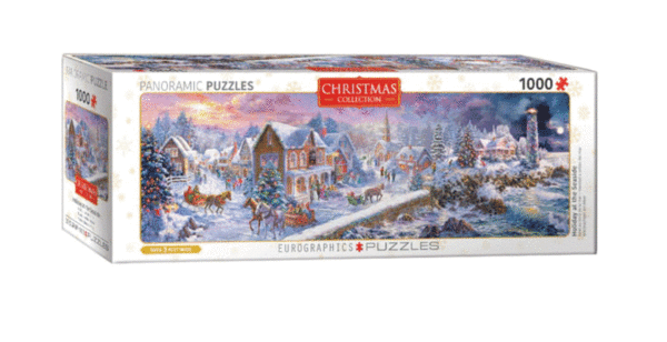 puzzle rompecabezas eurographics 1000 piezas navidad a orillas del mar nieve paisaje panoramico