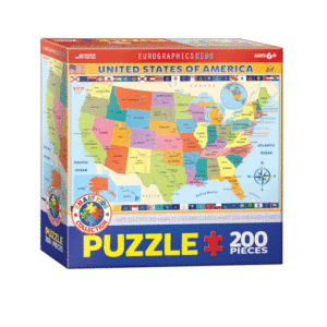 puzzle rompecabezas eurographics 200 piezas mapa de los estados unidos eeuu usa rompecabeza xl piezas grandes adulto mayor niño infantil