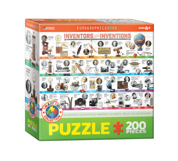 puzzle rompecabezas eurographics 200 piezas inventores y sus inventos ciencia rompecabeza xl piezas grandes adulto mayor niño infantil