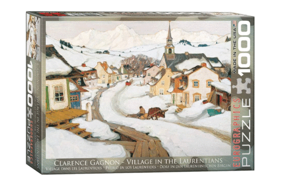 puzzle rompecabezas eurographics 1000 Gagnon -Village Laurentides obra de arte pintura