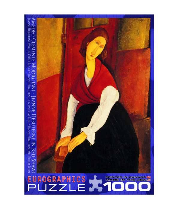 puzzle rompecabezas 1000 piezas eurographics Modigliani-Jeanne Hebutern Red obra de arte pintura