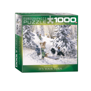 puzzle rompecabezas eurographics 1000 piezas navidad nieve invierno niños jugando