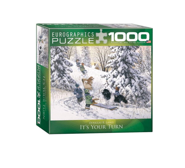 puzzle rompecabezas eurographics 1000 piezas navidad nieve invierno niños jugando