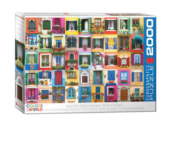 puzzle rompecabezas 2000 piezas eurographics ventanas del mediterraneo puertas color coleccion