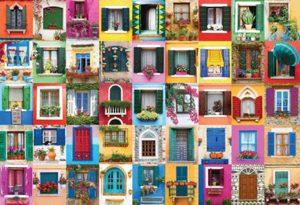 puzzle rompecabezas 2000 piezas eurographics ventanas del mediterraneo puertas color coleccion