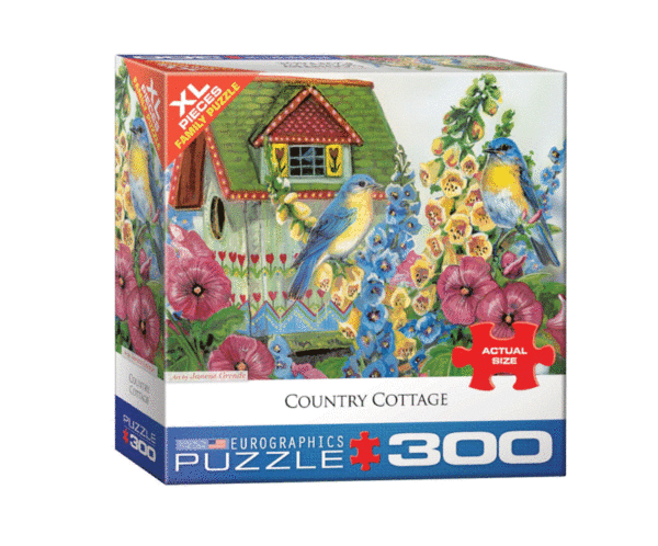 puzzle rompecabezas eurographics 300 piezas xl piezas grandes adulto mayor country cottage pajaro flores