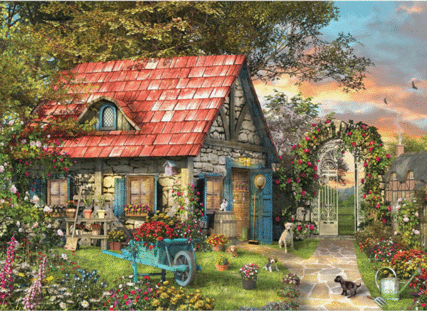 puzzle rompecabezas eurographics 300 piezas xl piezas grandes adulto mayor el cobertizo paisaje casa de campo