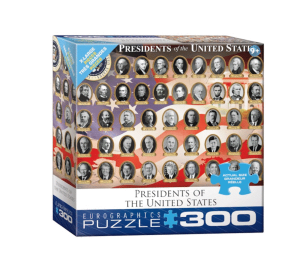 puzzle rompecabezas eurographics 300 piezas xl piezas grandes adulto mayor presidentes de los estados unidos usa eeuu