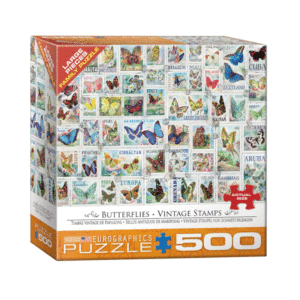 puzzle rompecabezas 500 piezas eurographics piezas xl grandes adulto mayor estampillas vintage de mariposas