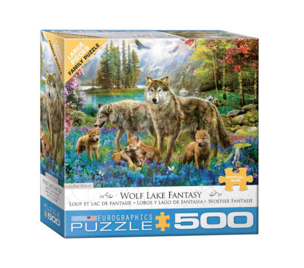 puzzle rompecabezas 500 piezas eurographics piezas xl grandes adulto mayor lobos y lago de fantasia