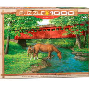 puzzle rompecabezas eurographics 1000 piezas puente sobre agua dulce caballos