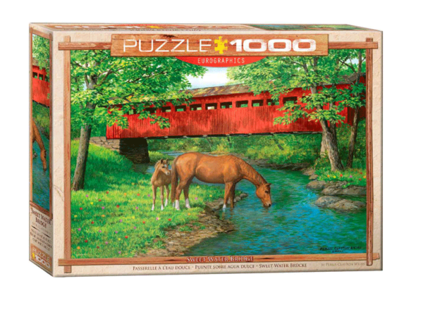 puzzle rompecabezas eurographics 1000 piezas puente sobre agua dulce caballos