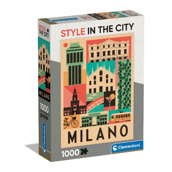 puzzle rompecabezas 1000 piezas postal estampilla paisaje milan italia