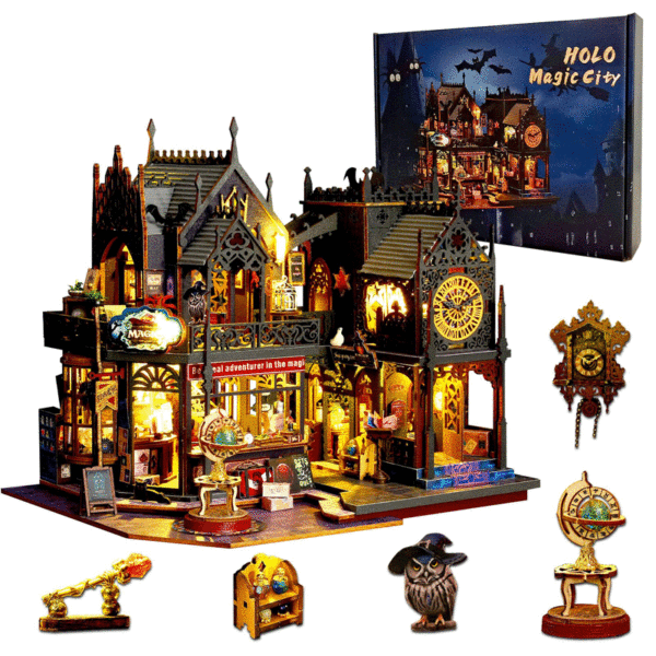 mini casita bricollage maqueta diy tienda de magia 2 pisos