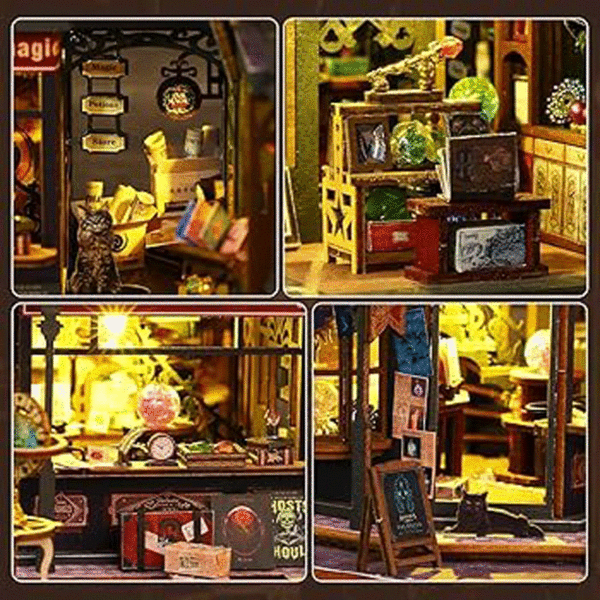 mini casita bricollage maqueta diy tienda de magia 2 pisos