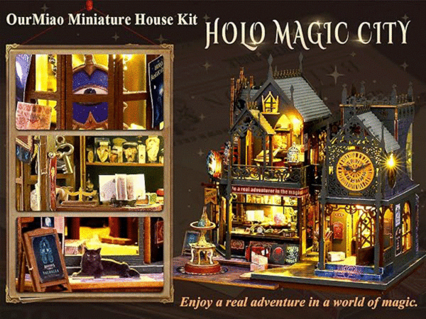 mini casita bricollage maqueta diy tienda de magia 2 pisos