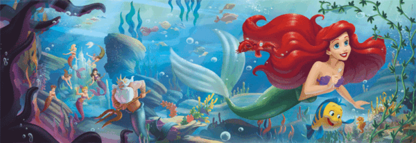 puzzle rompecabezas clementoni panoramico la sirenita princesas disney