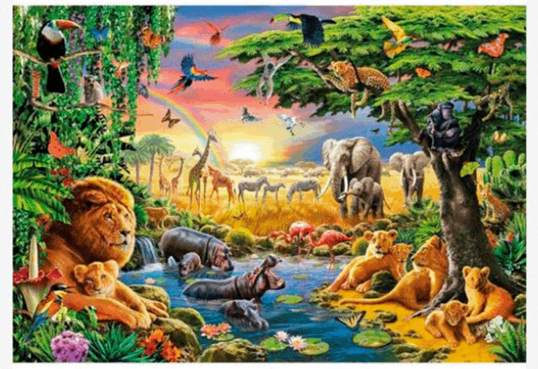puzzle rompecabezas 2000 piezas clementoni animales selva africa