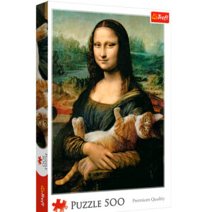 puzzle reompecabezas trefl 500 piezas mona lisa gatito ronrroneando