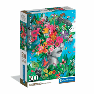 puzzle rompecabezas 500 piezas clementoni mujer con flores en la cabezas jungla