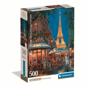 puzzle rompecabezas 500 piezas clementoni torre paris francia noche en el cafe eiffel