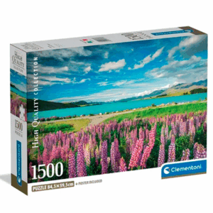 puzzle rompecabezas clementoni 1000 piezas paisaje lupins en lago tekapo, tienda, talca