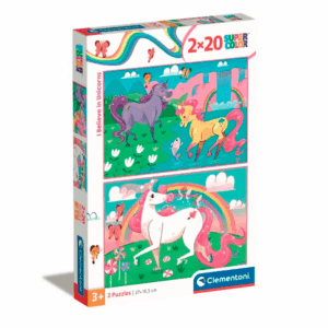 puzzle rompecabezas clementoni tienda talca ludeoteca 2x20 piezas unicornios