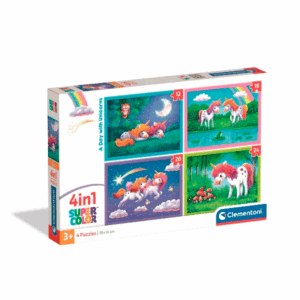 puzzle rompecabezas clementoni tienda talca ludeoteca 4 en 1 piezas unicornios