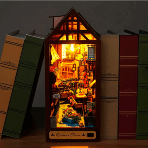 mini casita diy bricolage maqueta kit separador de libros libreria biblioteca ciudad de colmar venecia